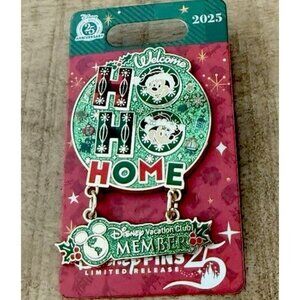 2025 Christmas Disney Vacation Club Pin Home DVC Mickey Minnie Mouse NEW